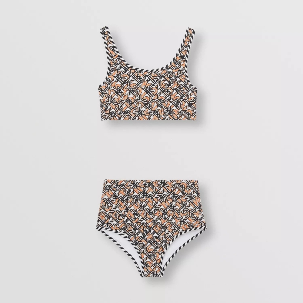 Burberry Monogram Print Stretch Nylon Bikini