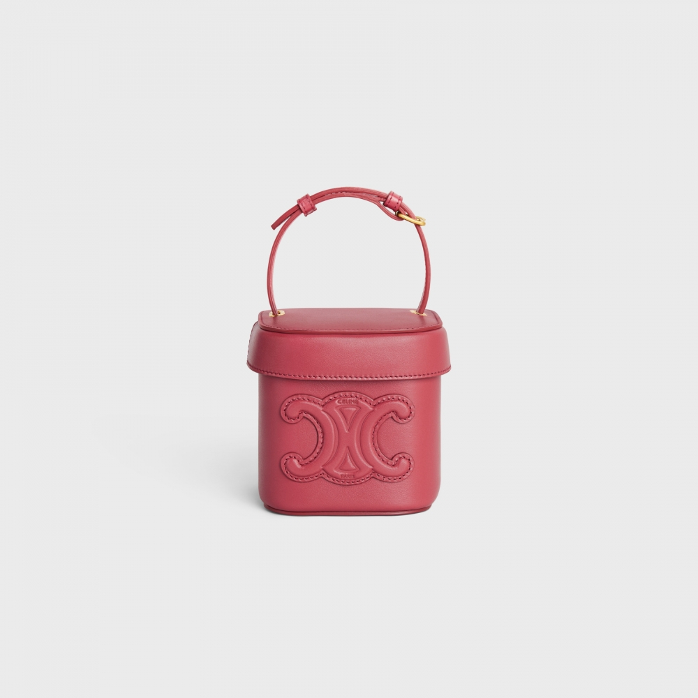CELINE Box Triomphe光滑牛皮革手袋。