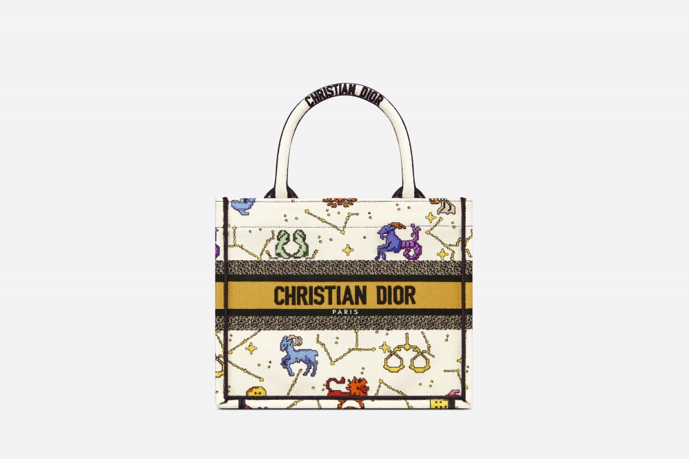 Small Dior Book Tote-Ecru