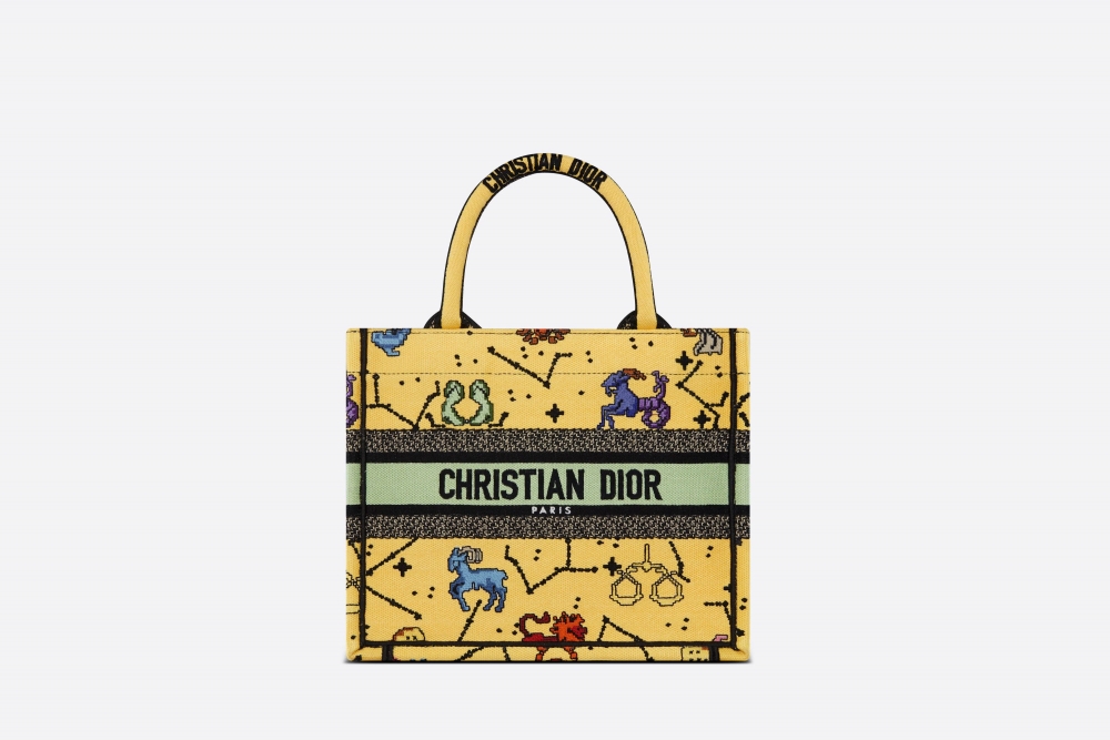 Small Dior Book Tote-Yellow