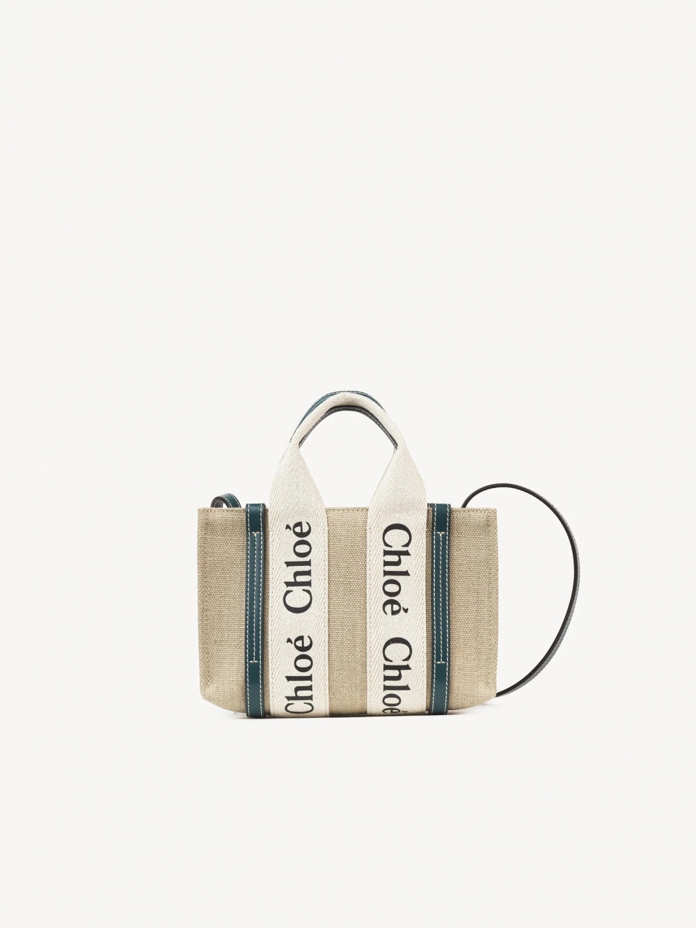 Chloé Mini Woody Tote Bag-Dark Emerald