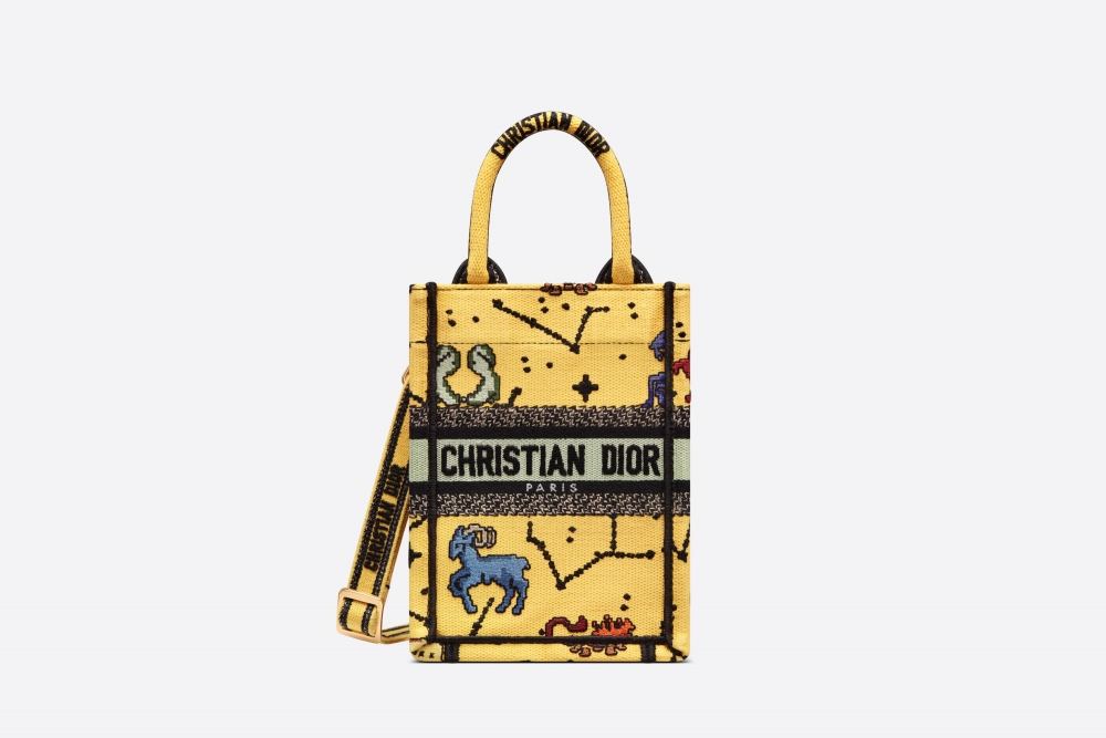 Dior Mini Dior Book Tote Phone Bag-Yellow