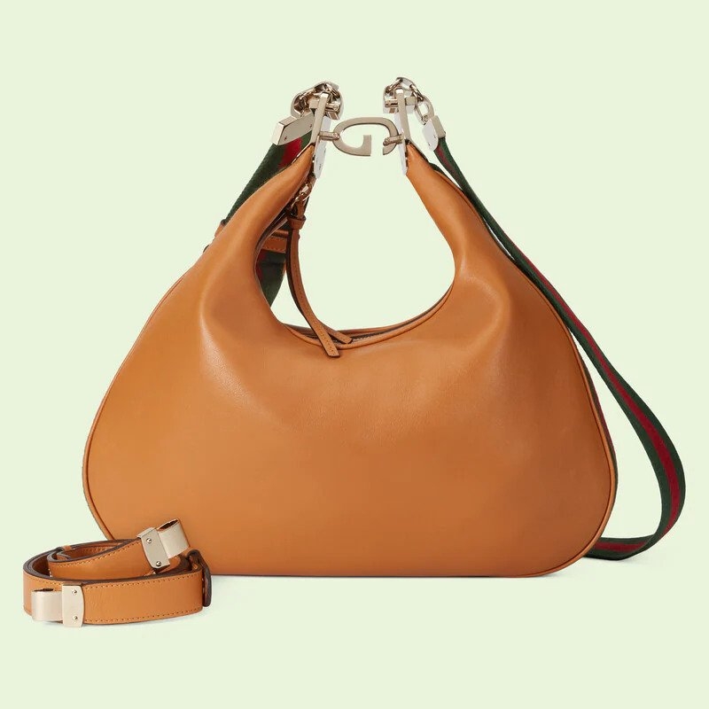 Gucci Attache Large Shoulder Bag-Dark Orange Leather