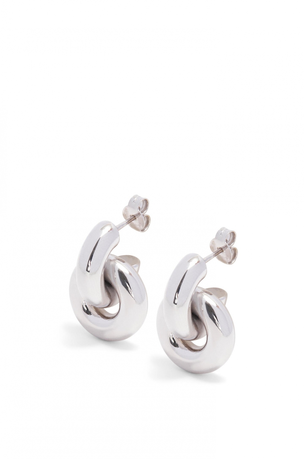 Donut Link Earring-銀色