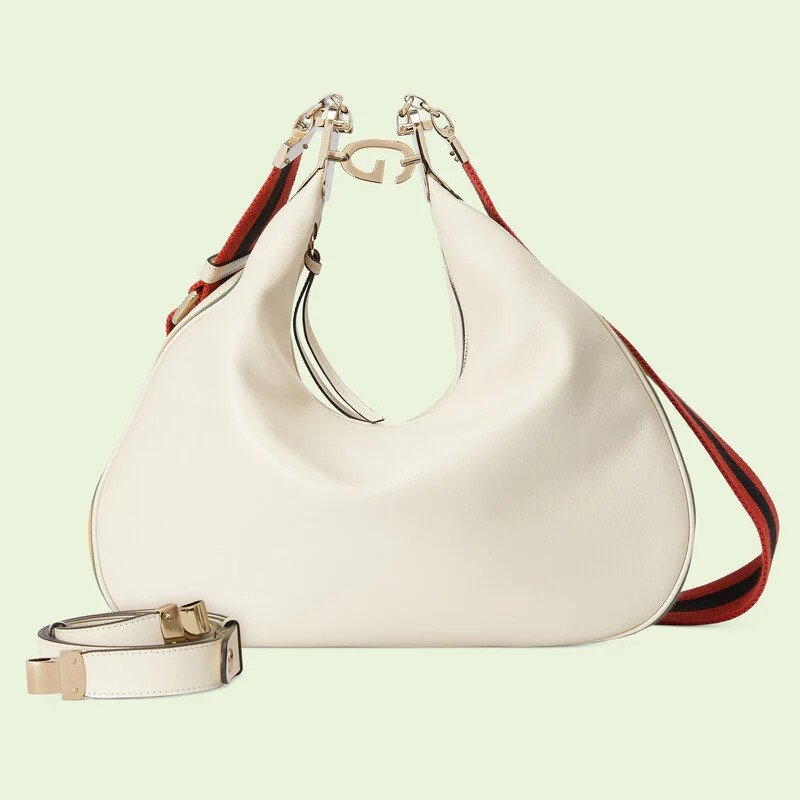 Gucci Attache Large Shoulder Bag-White Leather