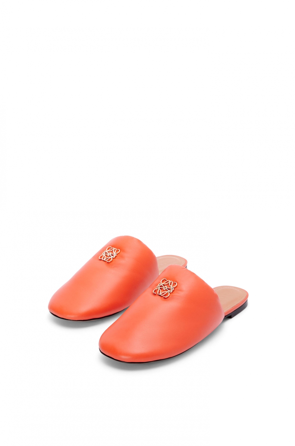 Padded Anagram Mule in Lambskin-橘紅色。