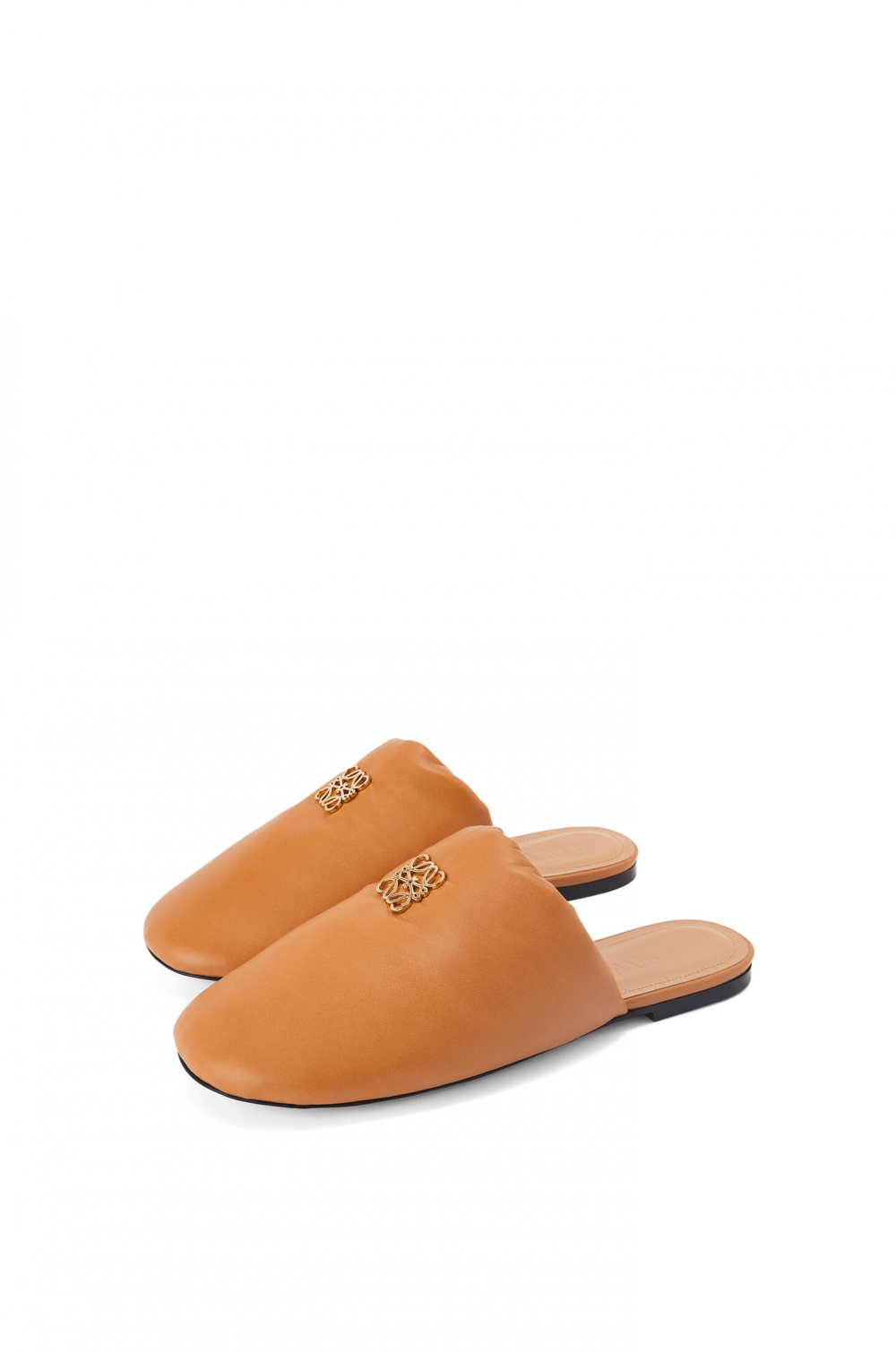 Padded Anagram Mule in Lambskin-暖沙色。