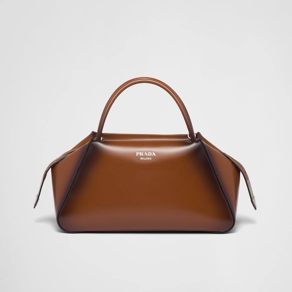 Medium brushed leather Prada Supernova handbag-Tobacco