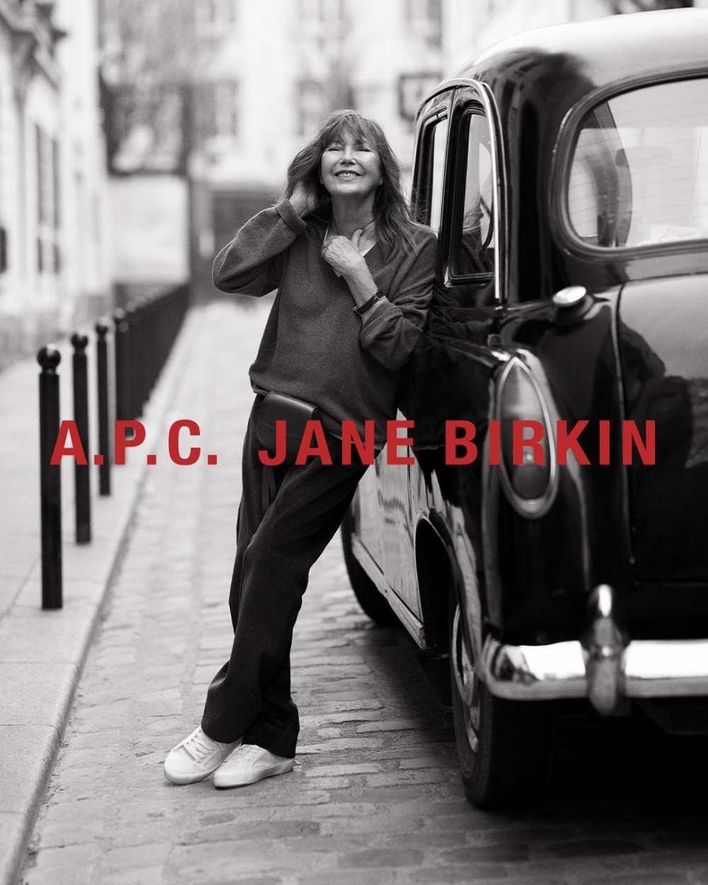 法國品牌A. P. C與時尚繆斯Jane Birkin合作。