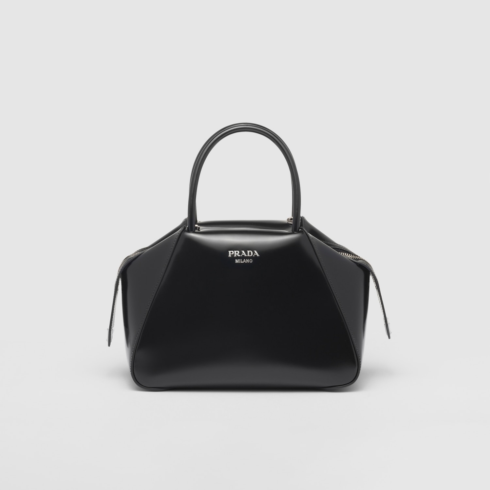 Small brushed leather Prada Supernova handbag-Black