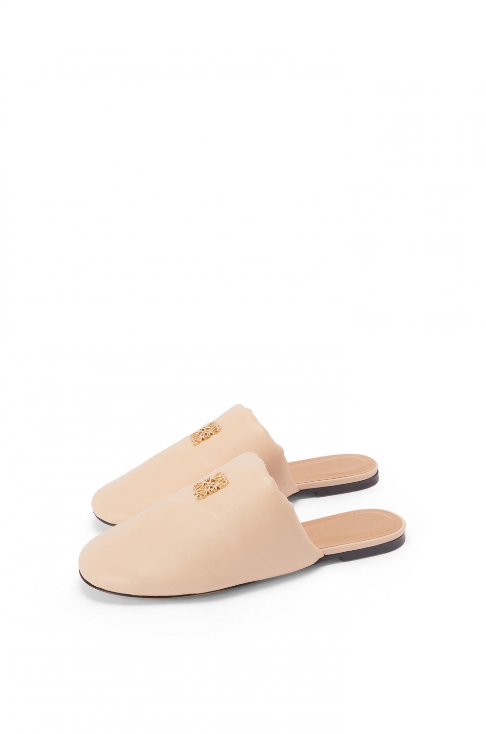 Padded Anagram Mule in Lambskin-米色。