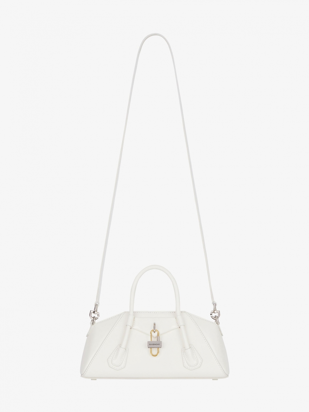 Mini Antigona Stretch bag in box leather-象牙白