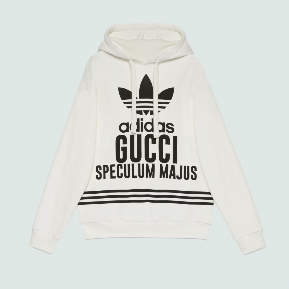 潮流又好搭的adidas x Gucci Hooded Cotton Sweatshirt。