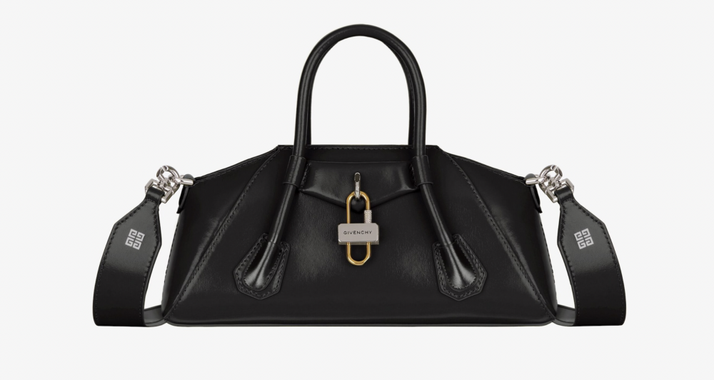 包款附有金色和銀色飾面的Givenchy掛鎖