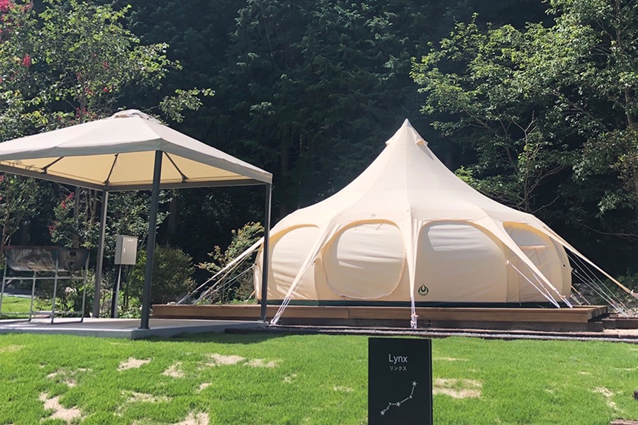 洋蔥型的帳篷很可愛呢。