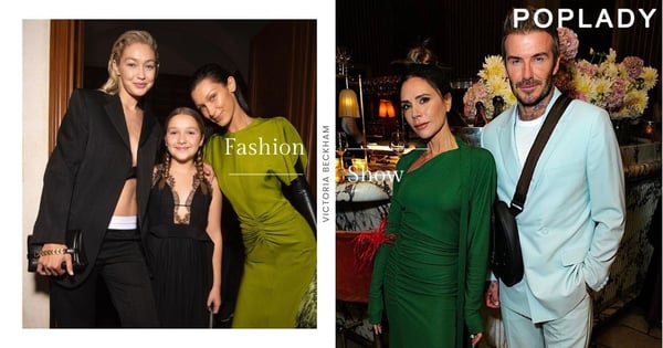碧咸一家人現身支持:Victoria Beckham淚灑巴黎時裝秀,哈七場邊與超模Gigi Hadid、Bella Hadid合影!