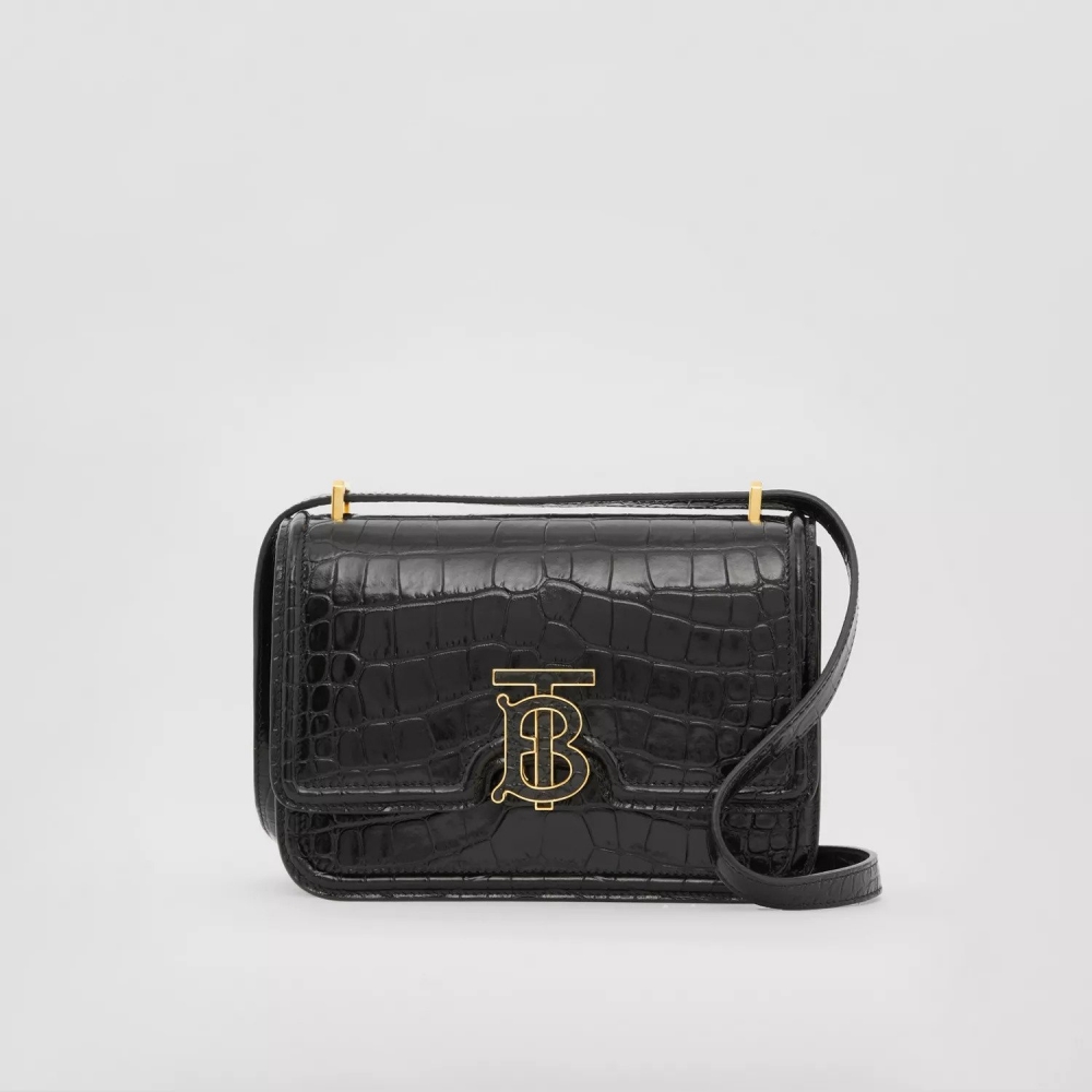 Embossed Leather Small TB Bag