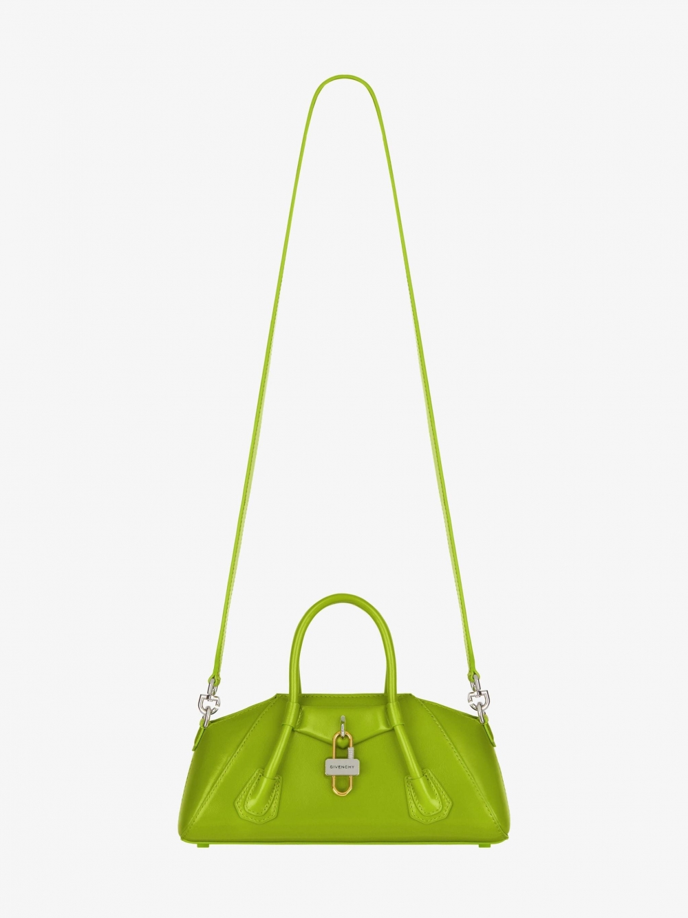 Mini Antigona Stretch bag in box leather-柑橘綠