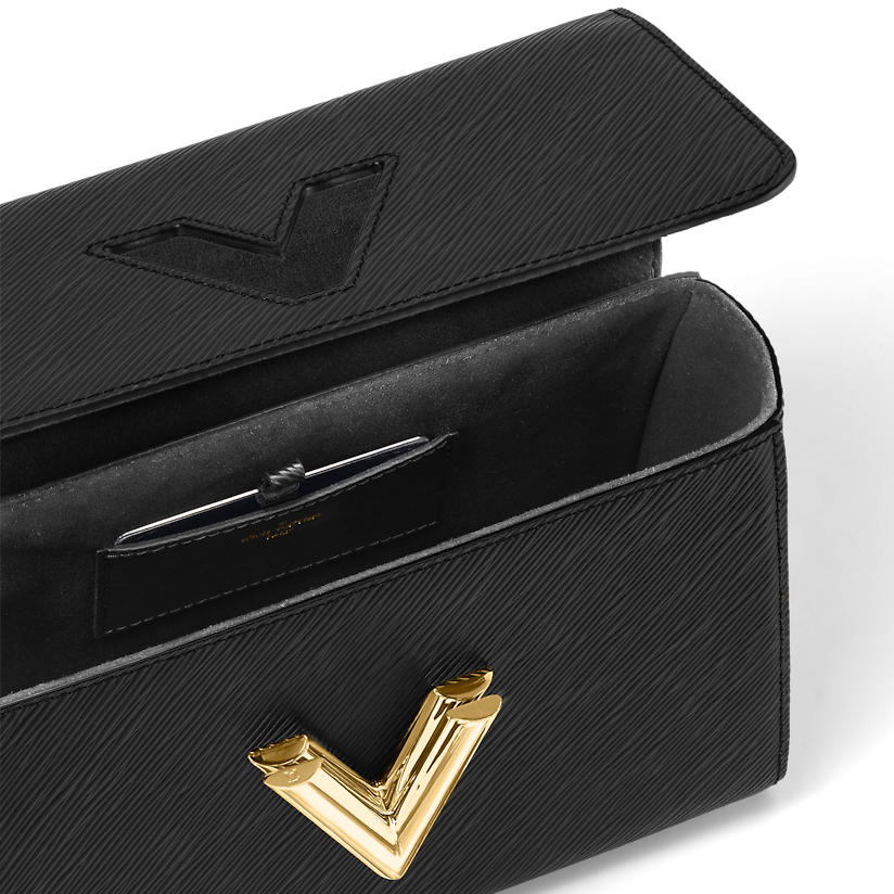 打開手袋還能見看內貼袋裡附上可拆式鏡子。