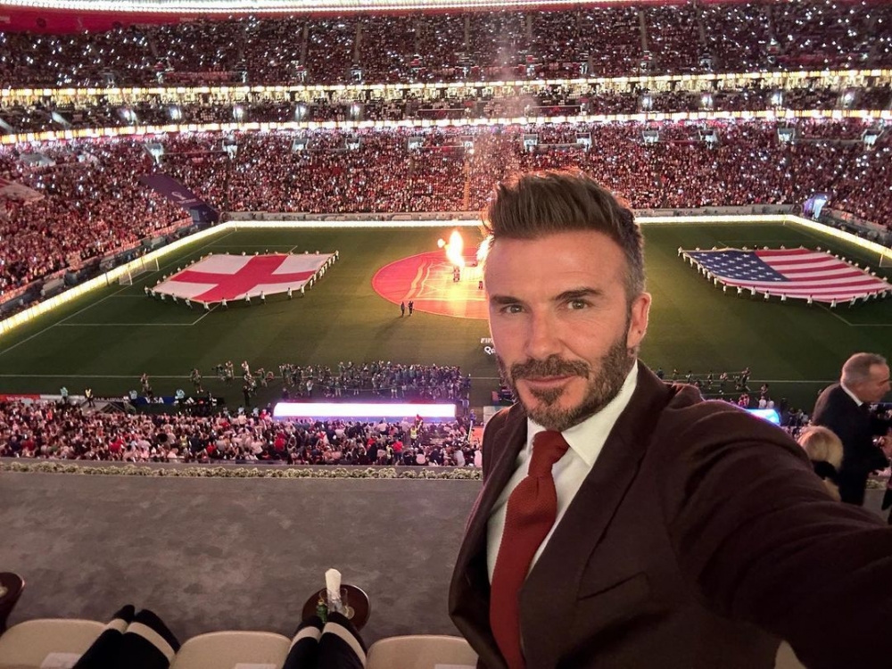 David Beckham這次坐在場邊觀賽。