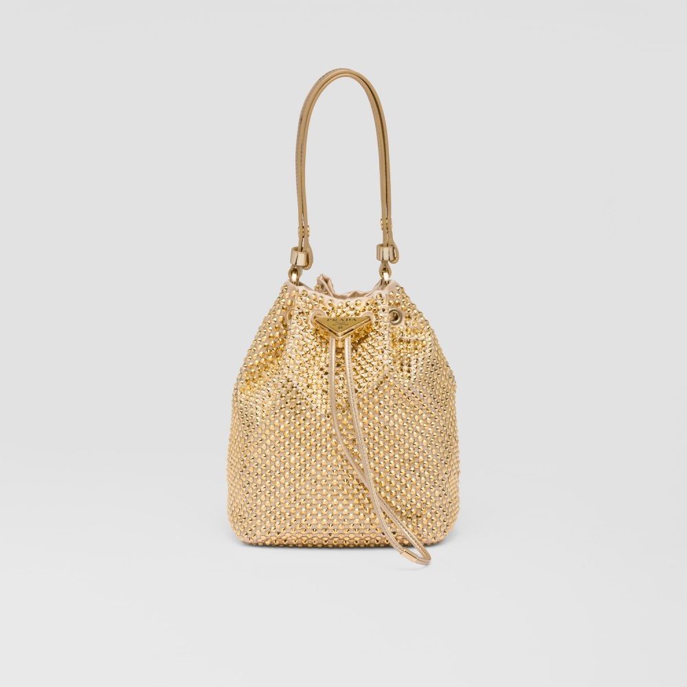 Prada綢緞及皮革mini-pouch