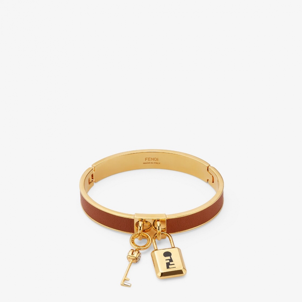 FENDI Master Key Bracelet-棕色。