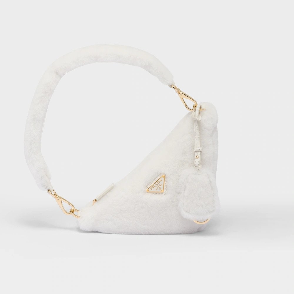 Prada Shearling Mini-Bag-White