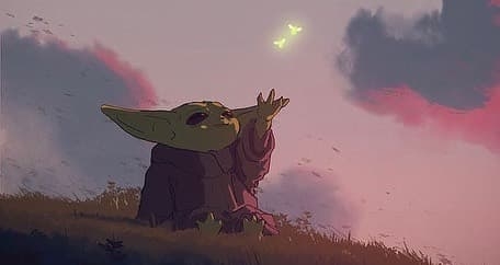 他昔日也有繪畫Baby Yoda。