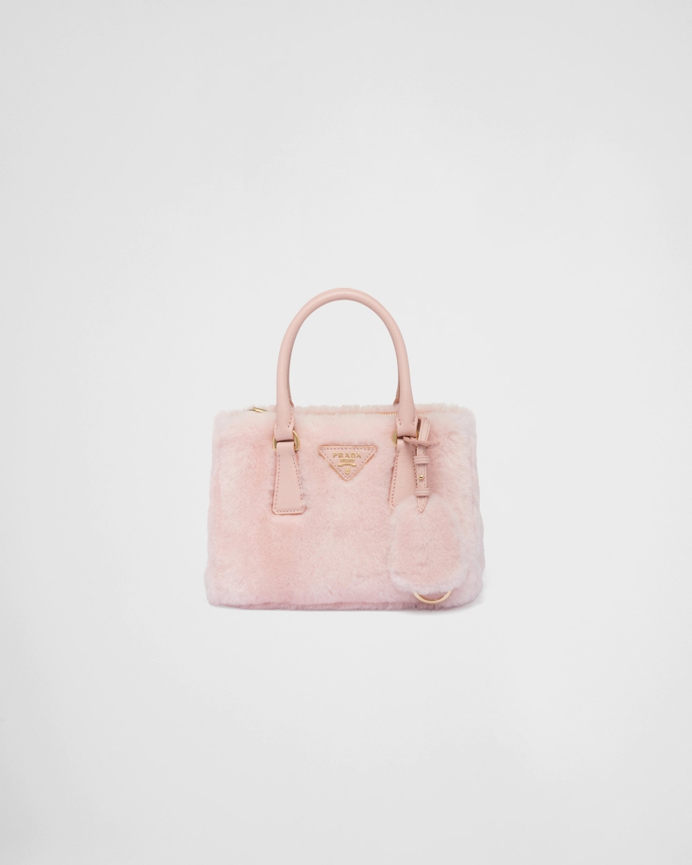 Prada Galleria Shearling Mini-Bag-Orchid Pink