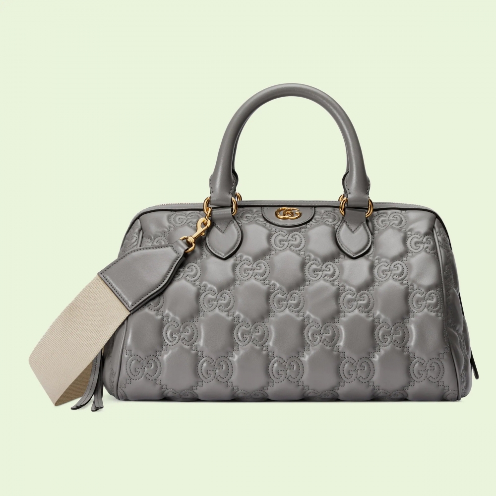 Gucci GG Matelassé Leather Medium Bag-暗灰色