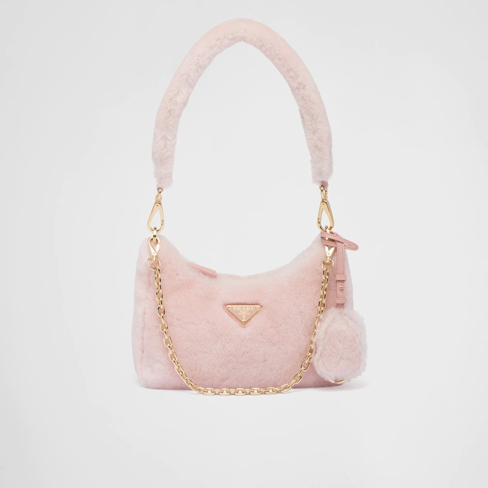 Prada Shearling Mini-Bag-Orchid Pink