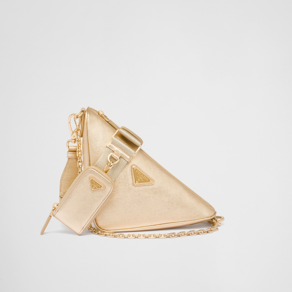 Prada Triangle Saffiano皮革掛肩袋