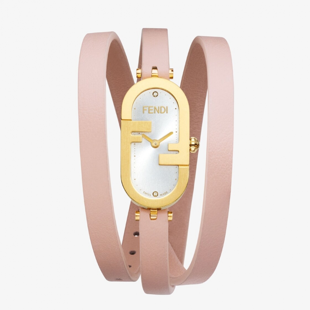 腕上的優雅時尚：FENDI O'Lock Vertical皮革飾帶腕錶！