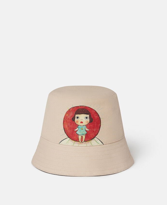 米白色的可愛漁夫帽Sinister Child Print Bucket Hat。