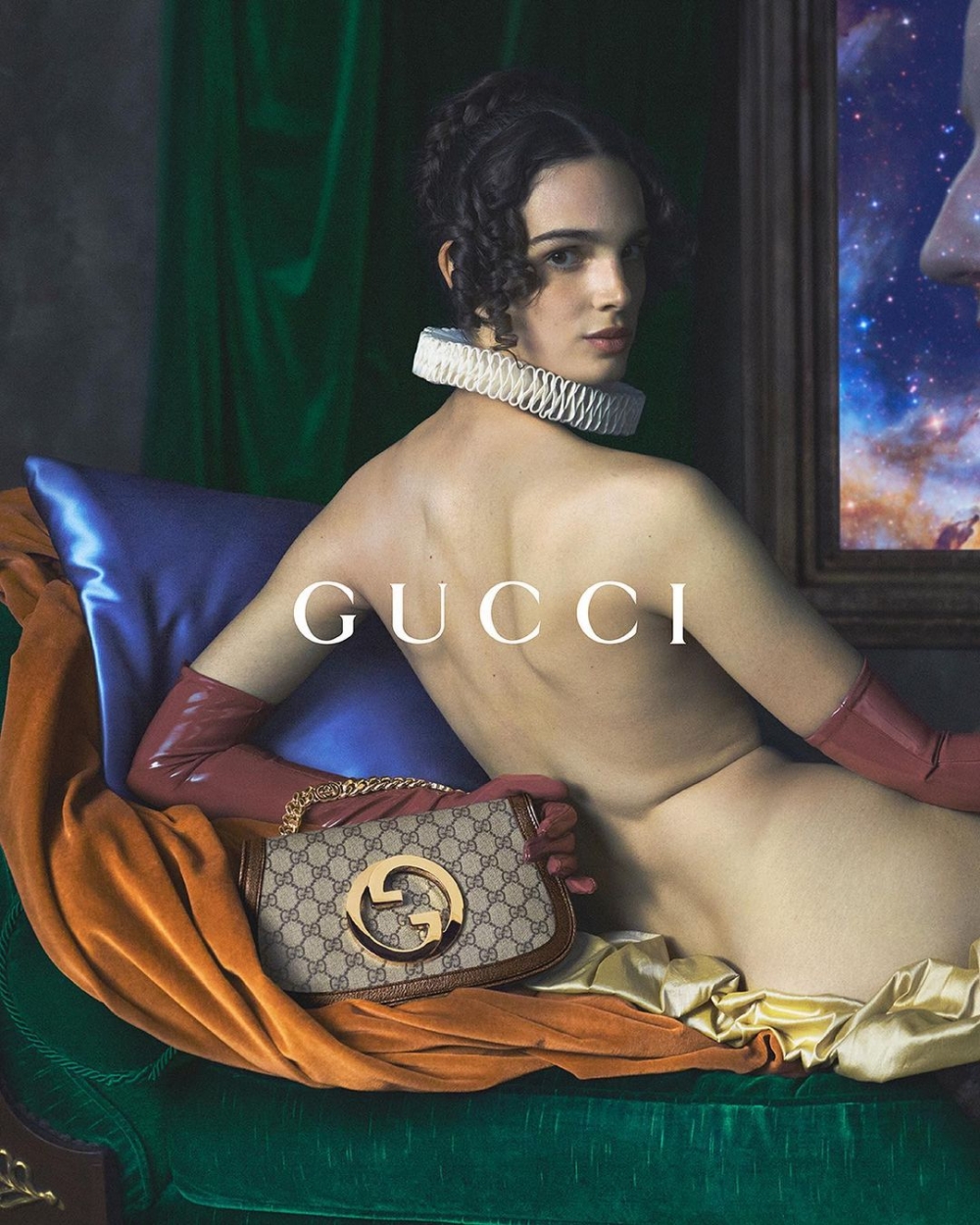 Gucci Blondie在畫面中宛如神話般另類的魔幻感