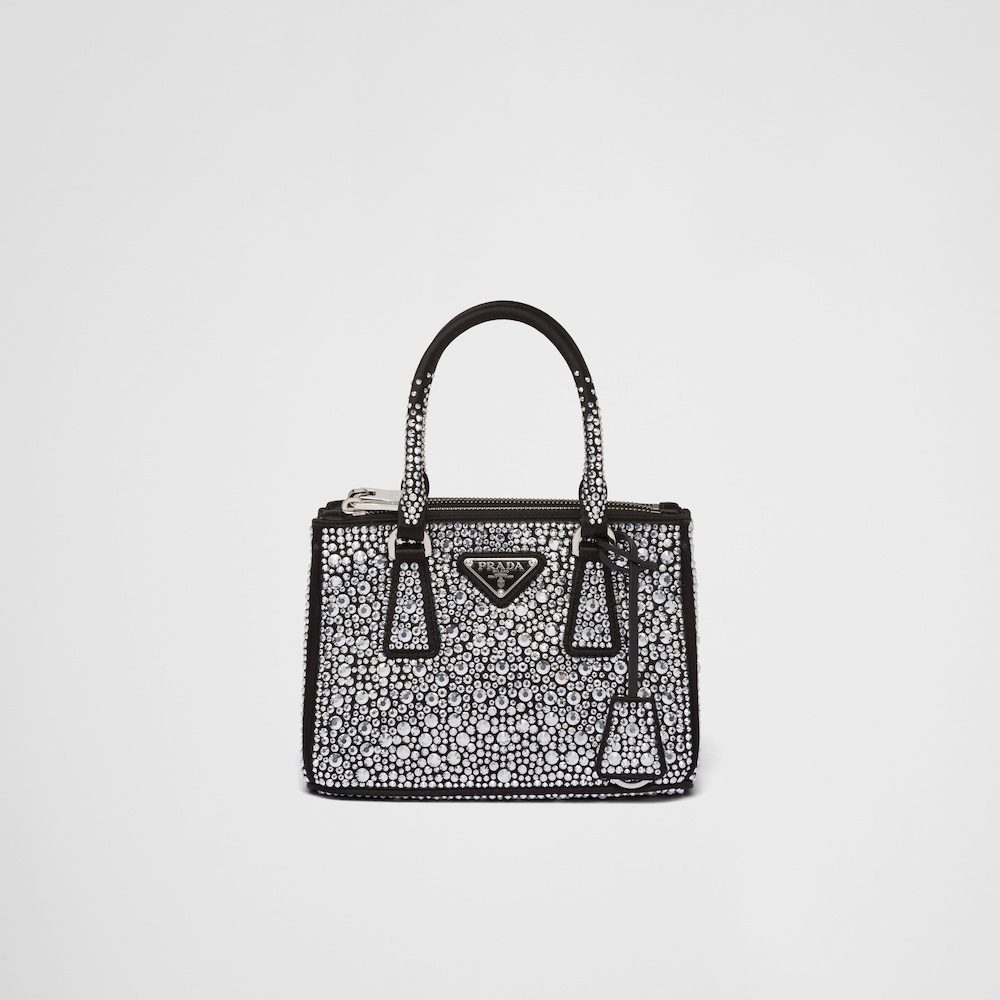 Prada Galleria綢緞迷你手袋飾以水晶