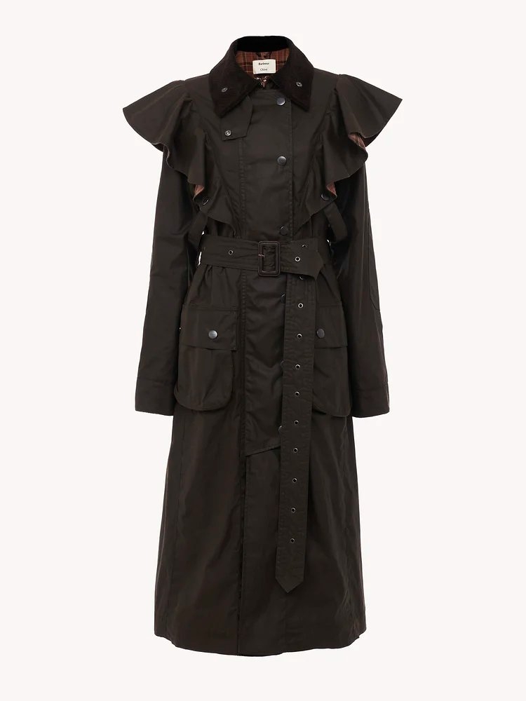 長版設計的優雅Barbour for Chloé "Dani" Trench Coat。