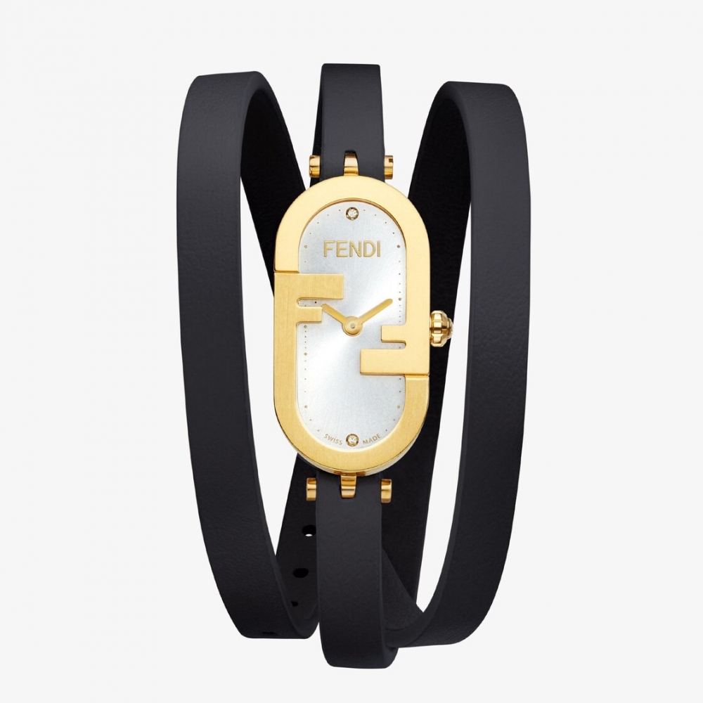 腕上的優雅時尚：FENDI O'Lock Vertical皮革飾帶腕錶！