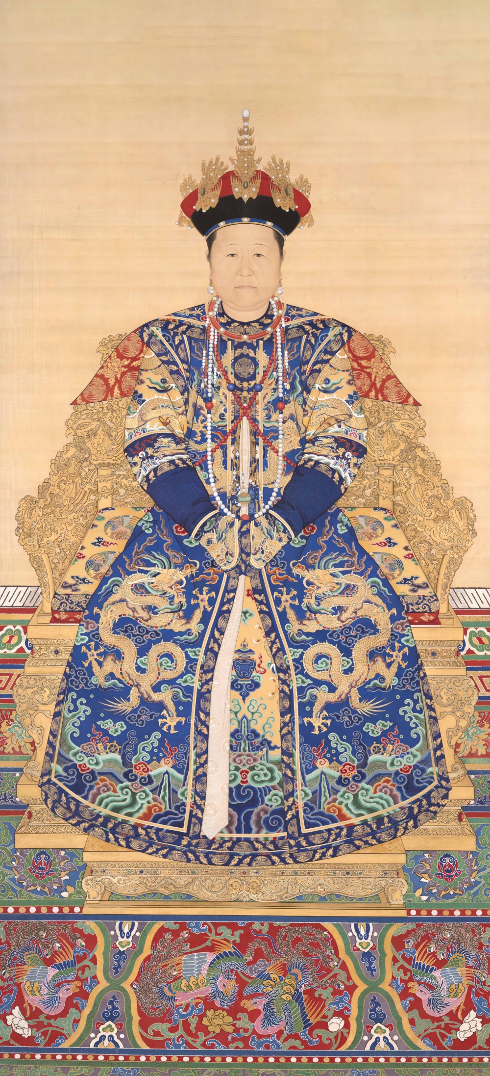 孝莊文皇后朝服像(局部) ,清 乾隆十五年(1750 – 1751)或之前,展廳4 © 故宮博物院