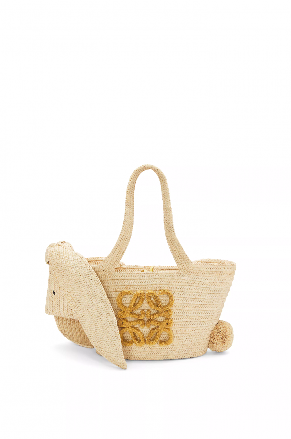 LOEWE小號纖維牛皮革小兔Basket手袋