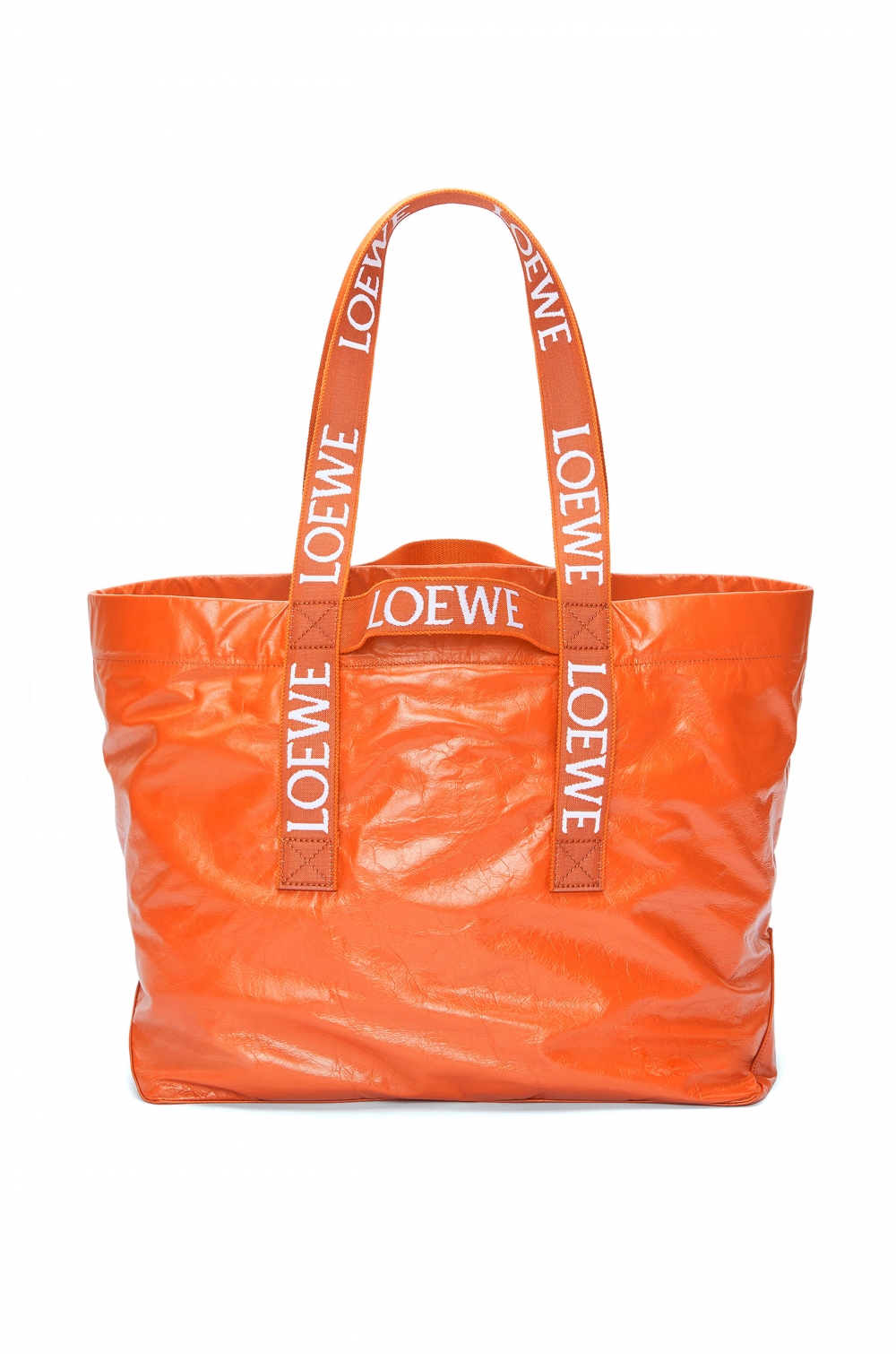 Fold Shopper in Paper Calfskin-Orange