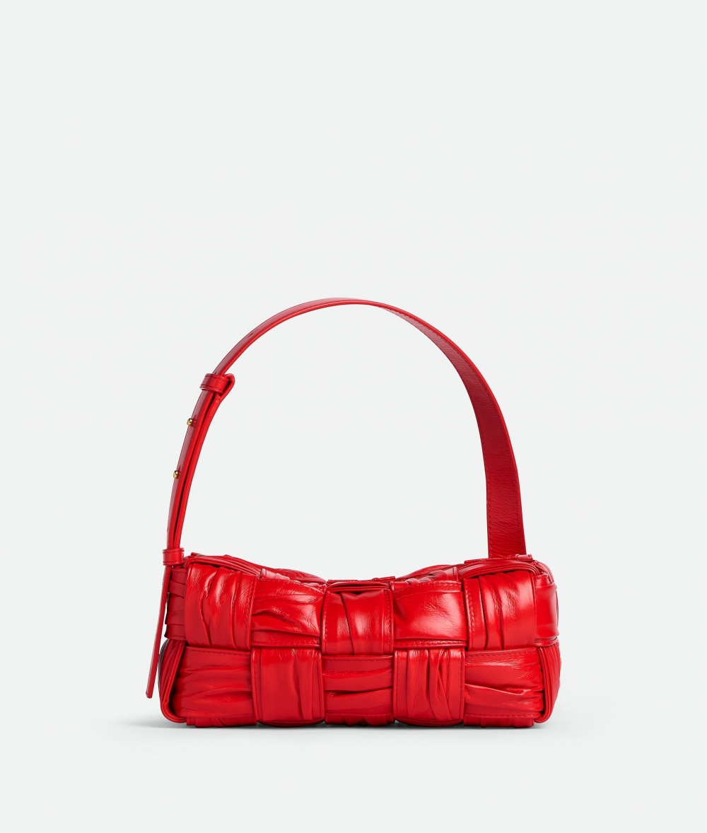 Small Brick Cassette小號軟呢編織皮革單肩包