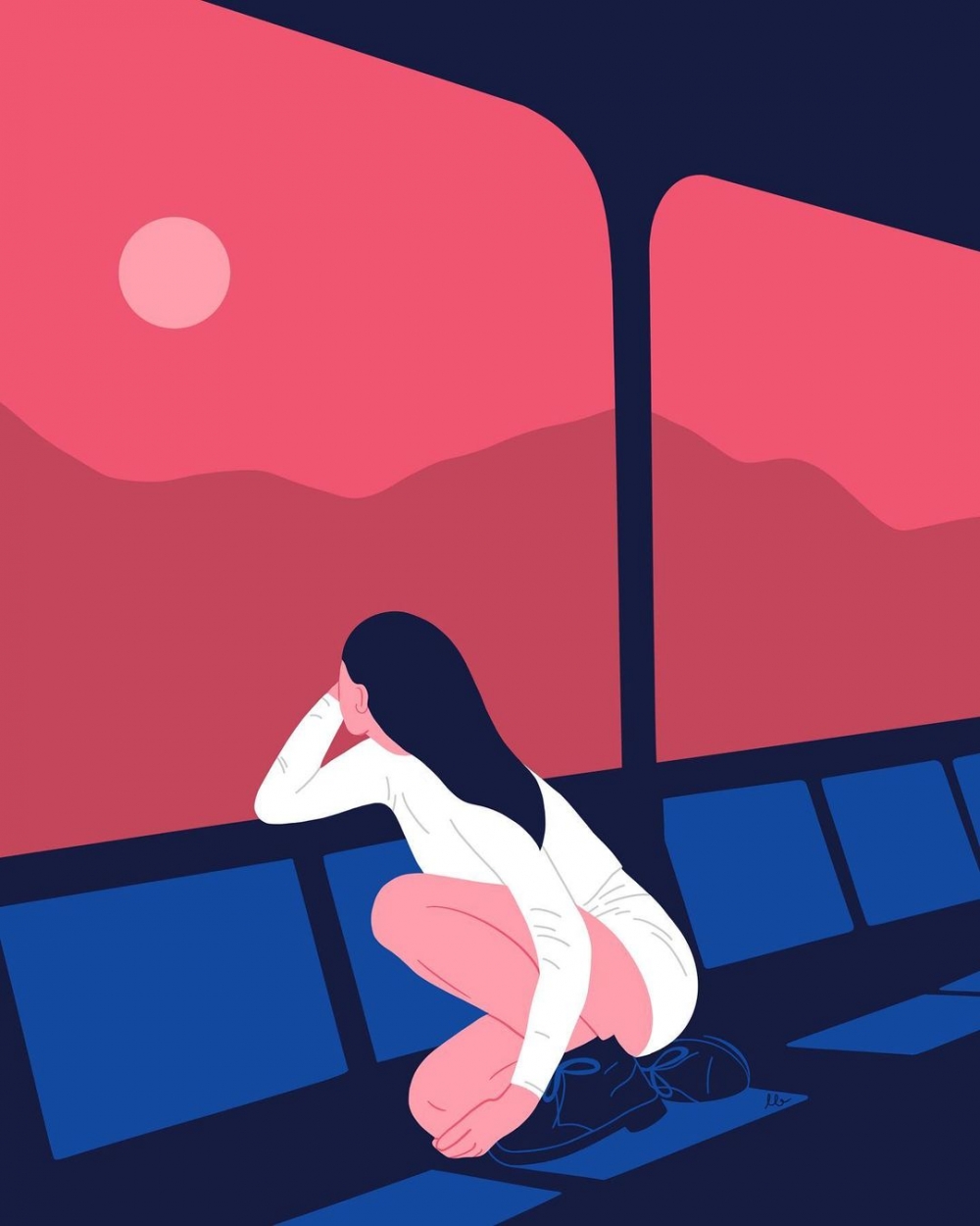 她平日裡是一位插畫家。