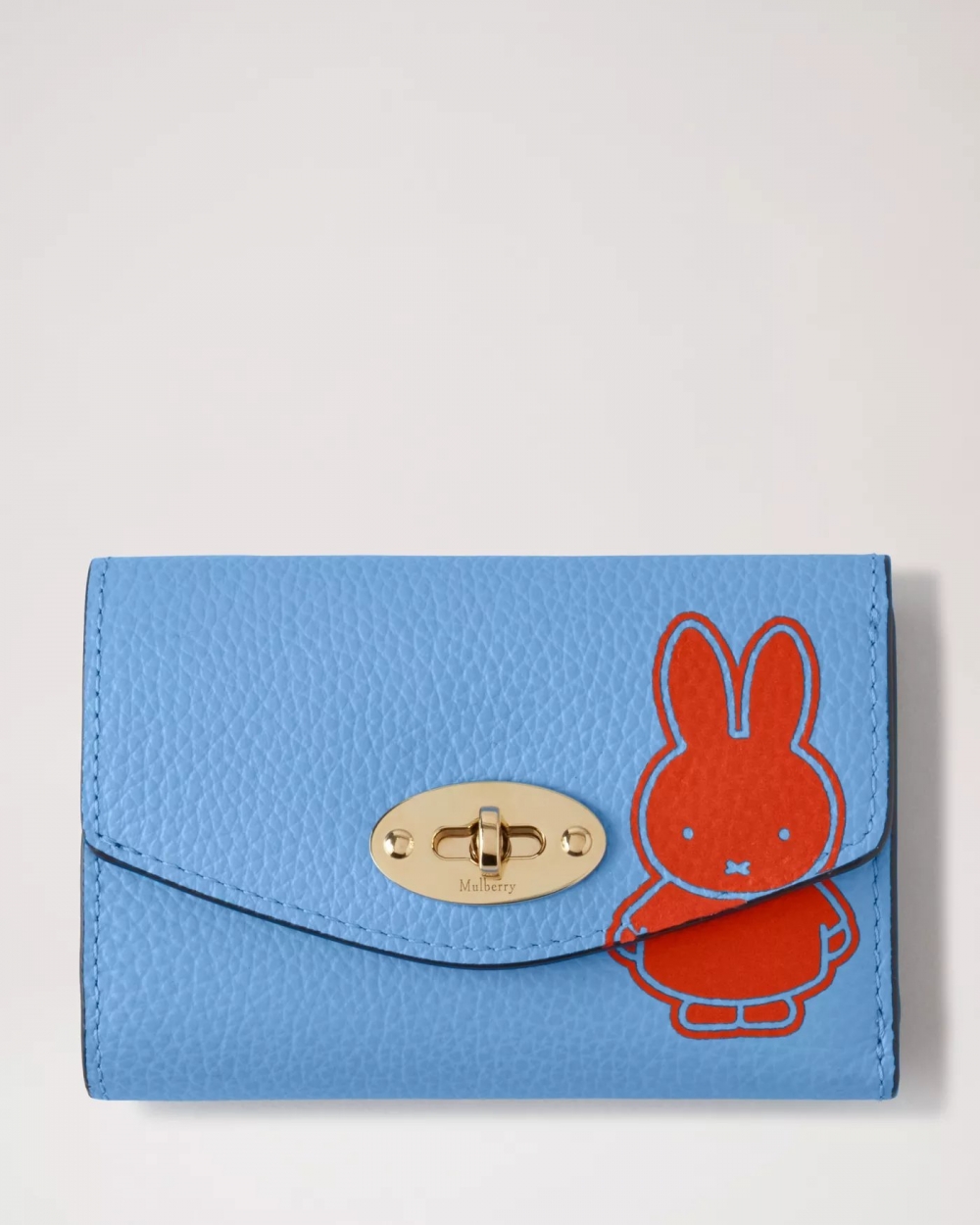 藍色的Mulberry x Miffy - Darley Folded Multi-Card Wallet。