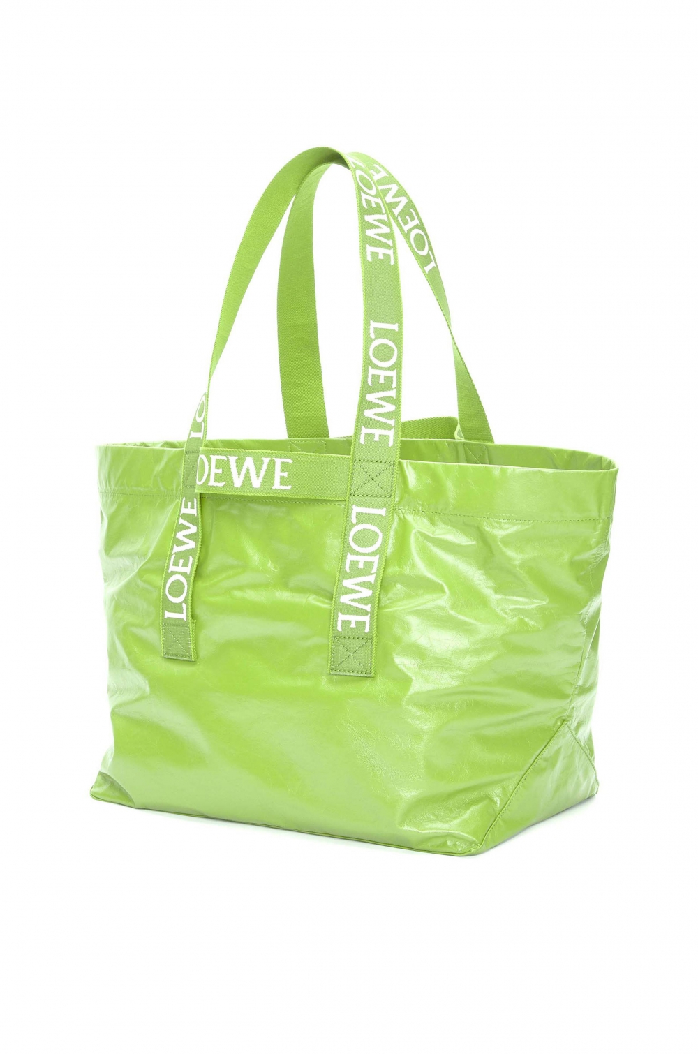 Fold Shopper in Paper Calfskin-Bright Apple