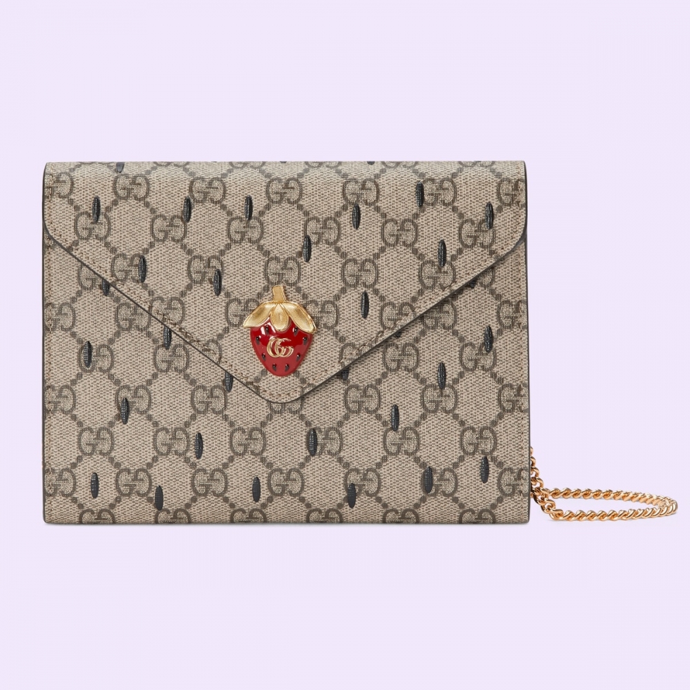 Gucci雙G草莓迷你袋