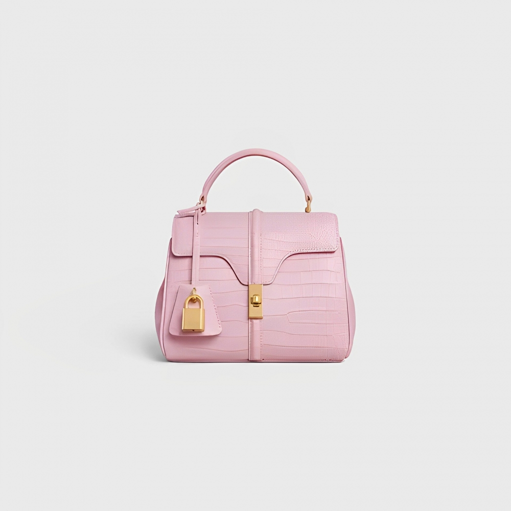淡粉紅的Mini 16 in Crocodile。