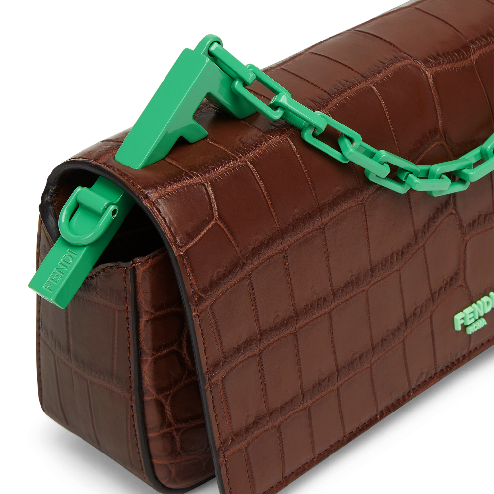 FENDI鱷魚皮First Sight棕色款