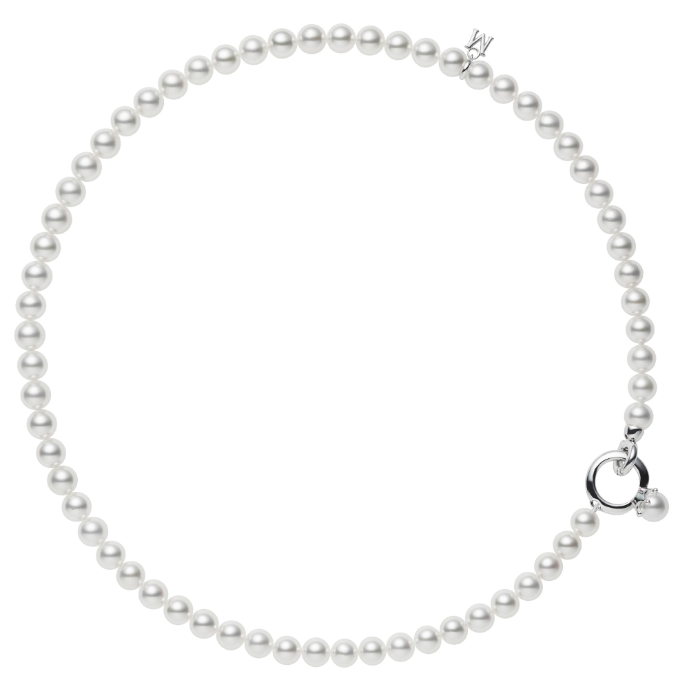 MIKIMOTO Ring Charm Collection 18K白金頂鏈配以日本Akoya珍珠