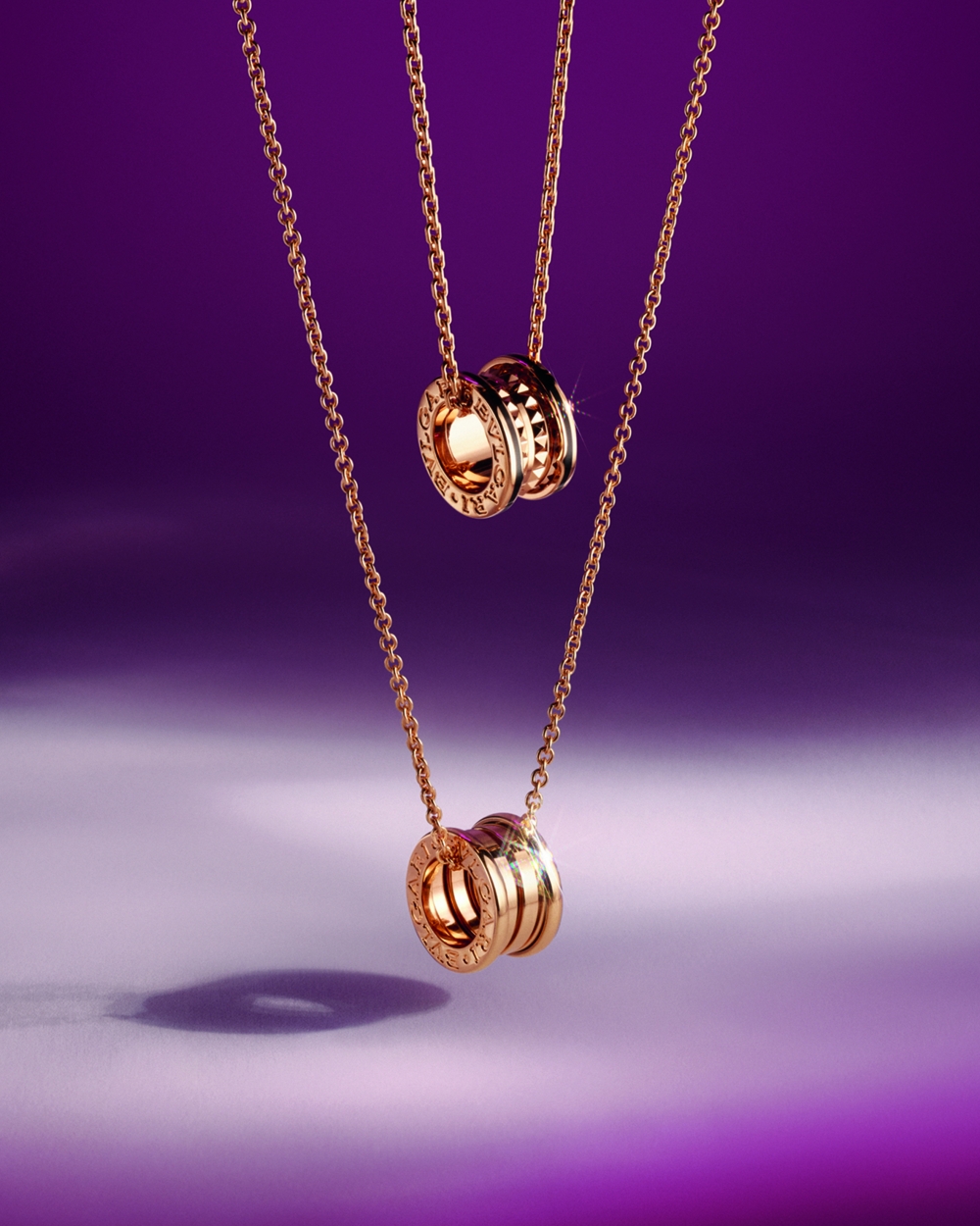 BVLGARI B.zero1 ROCK系列玫瑰金黑陶瓷項鍊、BVLGARI B.zero1系列玫瑰金項鍊